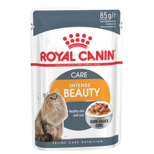 Royal Canin Feline Care Nutrition Hair & Skin Gravy (Intense Beauty) - 12 Wet Food Pouches