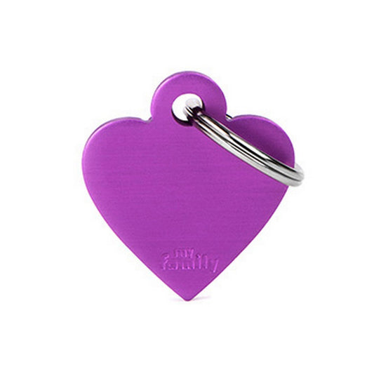 Hillman ID Tag - Heart Small Purple