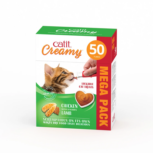 Catit Creamy Treats Mega Pack Chicken with Lamb - Box of 50