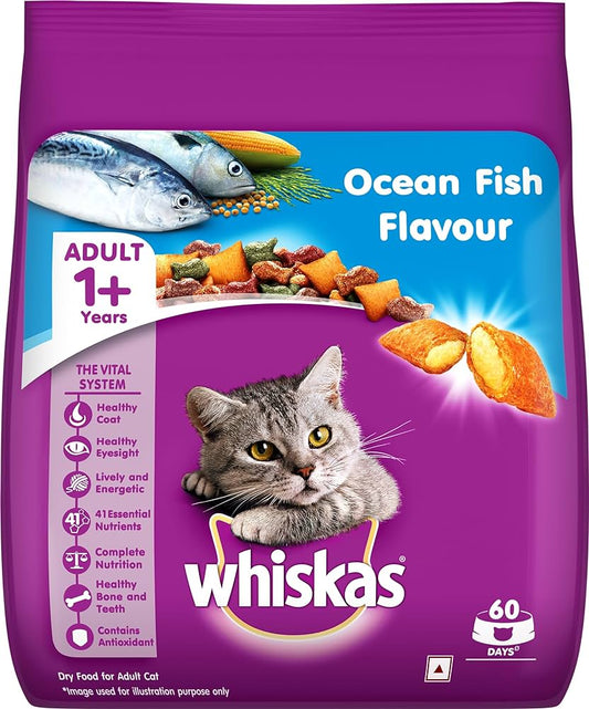 Whiskas Dry Food Adult with Ocean Fish - 480g