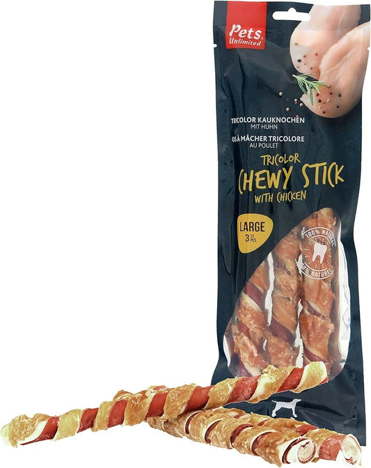 Tricolor Chewy Sticks with chicken Large - 240g (3pcs)