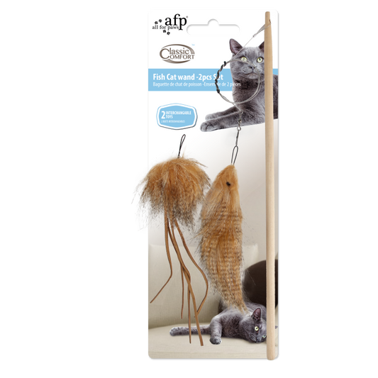 All For Paws Classic Comfort Fish Cat Wand - Set