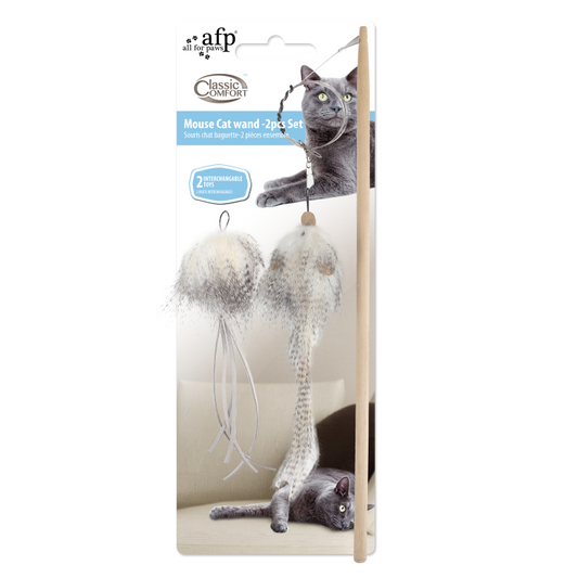 All For Paws Classic Comfort Mouse Cat Wand - Set