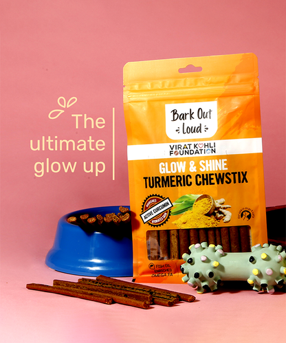Bark Out Loud Glow & Shine Turmeric Chewstix - 100gms