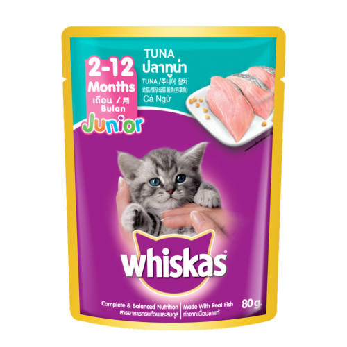 Whiskas Pouch Tuna for Junior - 80g x 24