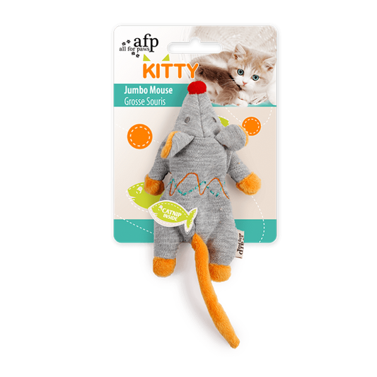 All For Paws Kitty Jumbo Mouse - Grey