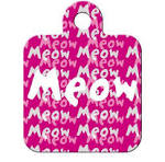 Hillman ID Tag - Meow Pink Small Square