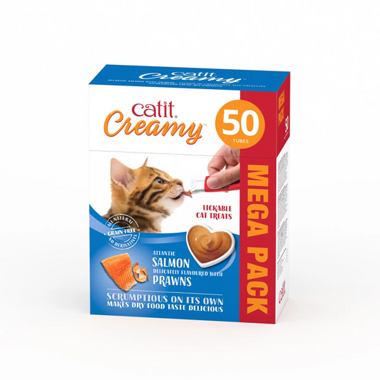 Catit Creamy Treats Mega Pack Salmon with Prawn - Box of 50