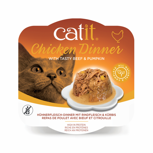 Catit Chicken Dinner, Beef & Pumpkin 80g - Box of 6