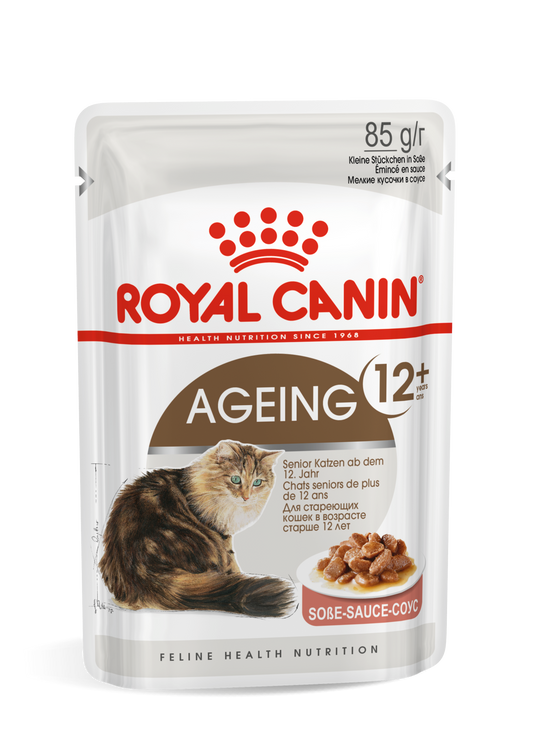 Royal Canin Feline Health Nutrition Ageing +12 Gravy - 12 Wet Food Pouches