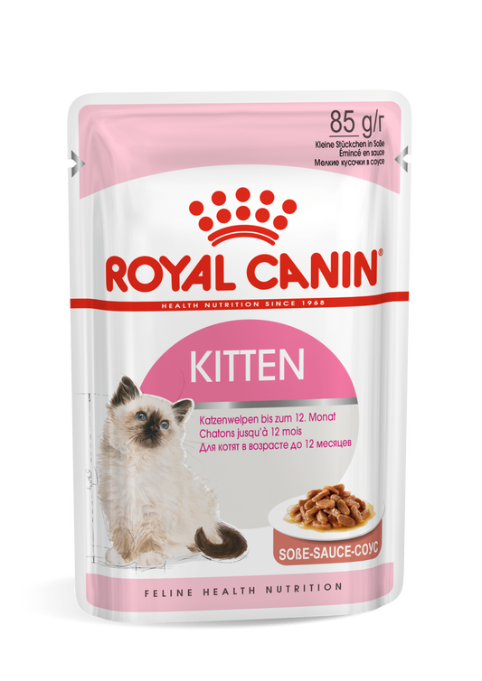 Royal Canin Feline Health Nutrition Kitten Gravy - 12 Wet Food Pouches