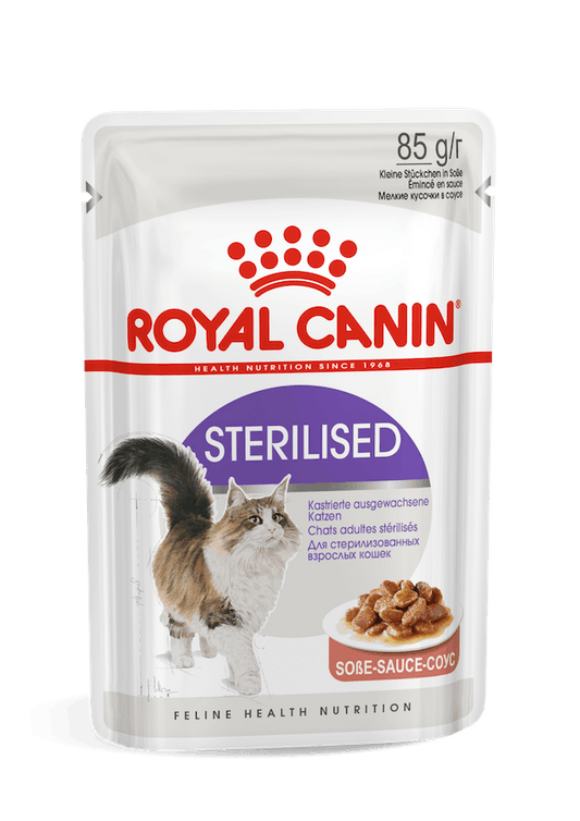 Royal Canin Feline Health Nutrition Sterilized Gravy - 12 Wet Food Pouches