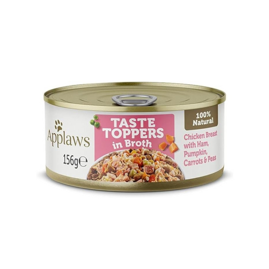 Applaws Taste Topper Broth Chicken Ham Dog Tin - 156g