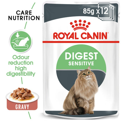 Feline Care Nutrition Digest Sensitive Gravy - 12 Wet Food Pouches'