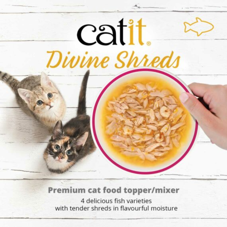 Catit Divine Shreds, Tuna with Chicken & Wakame - 75g (Box of 18)