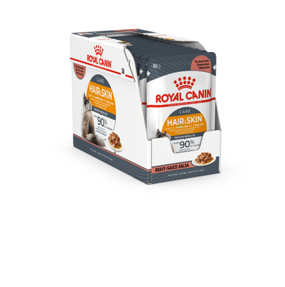 Royal Canin Feline Care Nutrition Hair & Skin Gravy (Intense Beauty) - 12 Wet Food Pouches