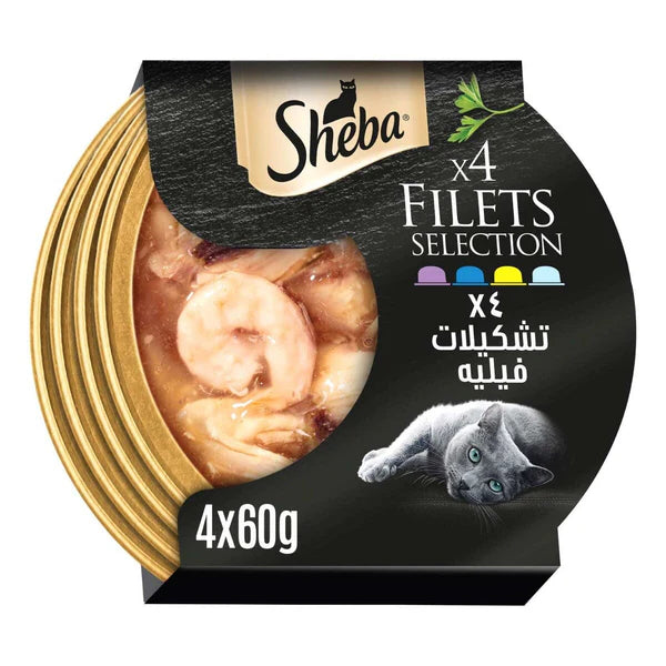 Sheba Filets Variety Pack Wet Cat Food 4x60gm