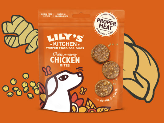Lily's Kitchen Chomp-Away Chicken Bites Dog Treats  70gms