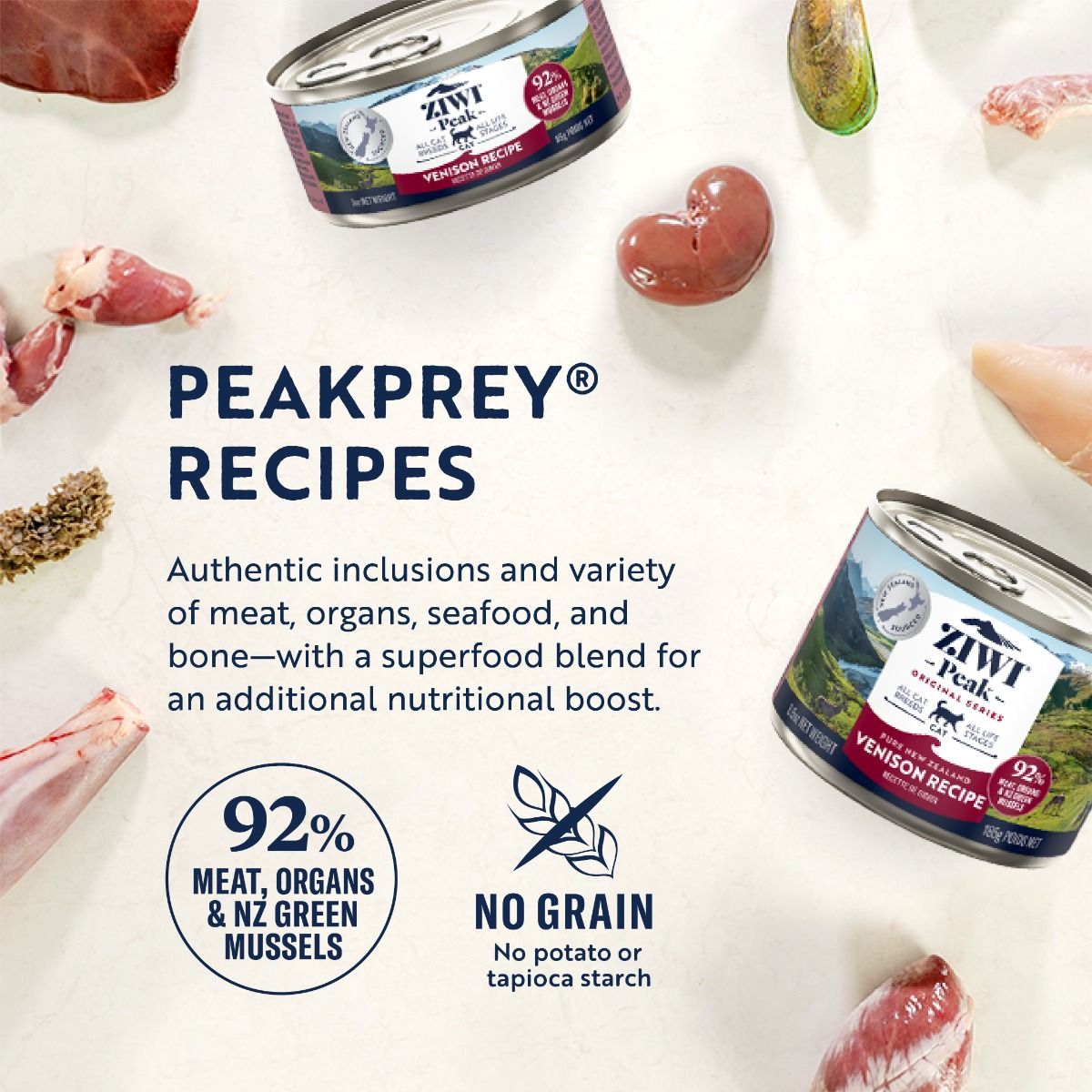 Ziwi Peak Venison Recipe Canned Cat Food - 185g