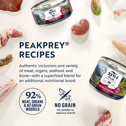 Ziwi Peak Venison Recipe Canned Cat Food - 185g