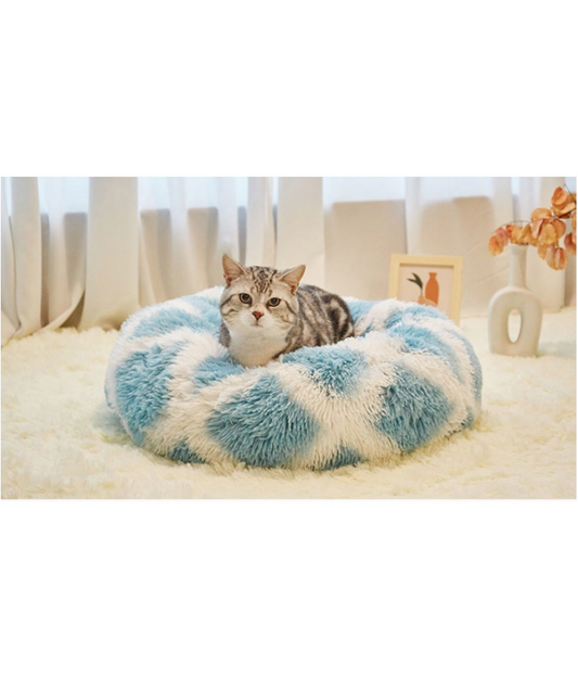 Pado Pet Fluffy Donut Cushion - Pattern[Size - XL, Dimension - 70 x 20cm]