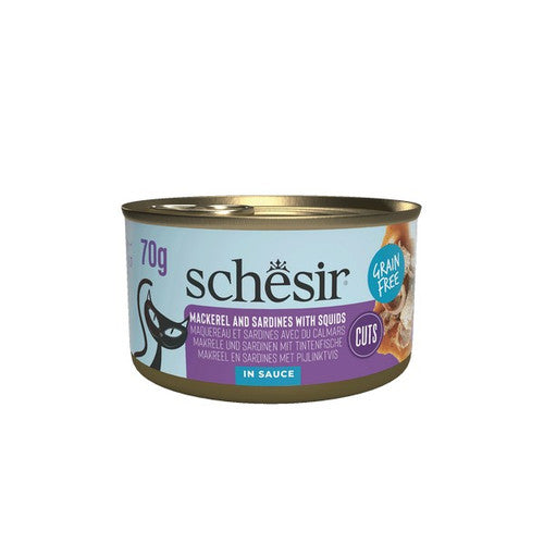 Schesir Grill Wholefood Cat Can Mackerel And Sardines With Squid 70g