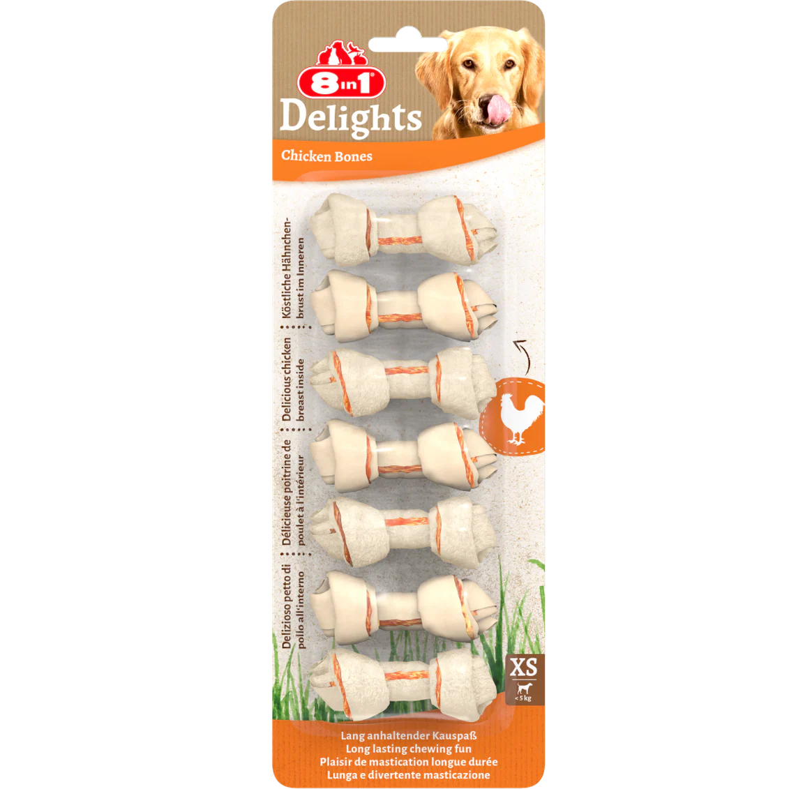 8in1 Delights Chicken Bones XS, 7 pcs, 84 g