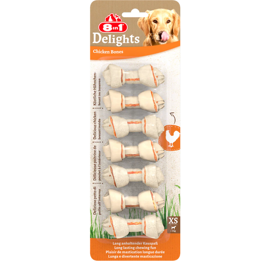 8in1 Delights Chicken Bones XS, 7 pcs, 84 g