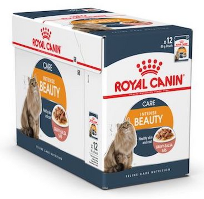 Royal Canin Feline Care Nutrition Hair & Skin Gravy (Intense Beauty) - 12 Wet Food Pouches