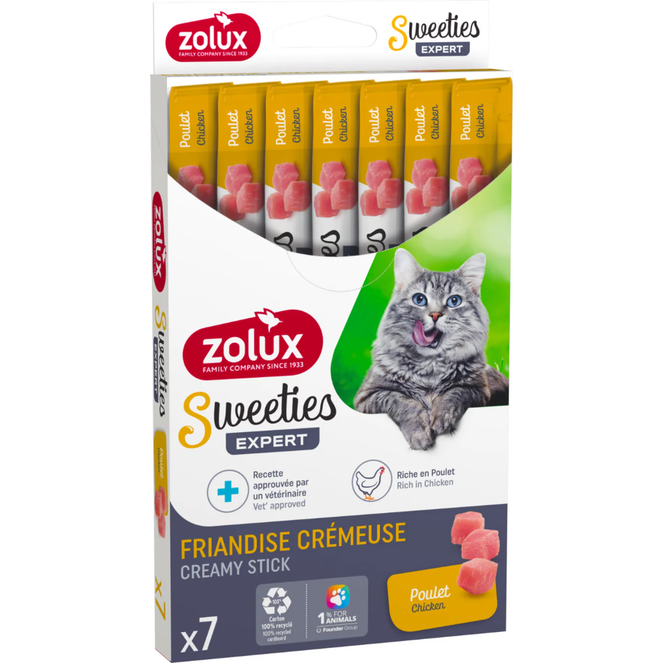 Sweeties Creamy Stick for Cats, Chicken, 7 pcs/box