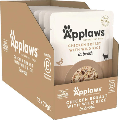 Applaws Chicken with Wild Rice in Broth Wet Cat Food 70g Pouch