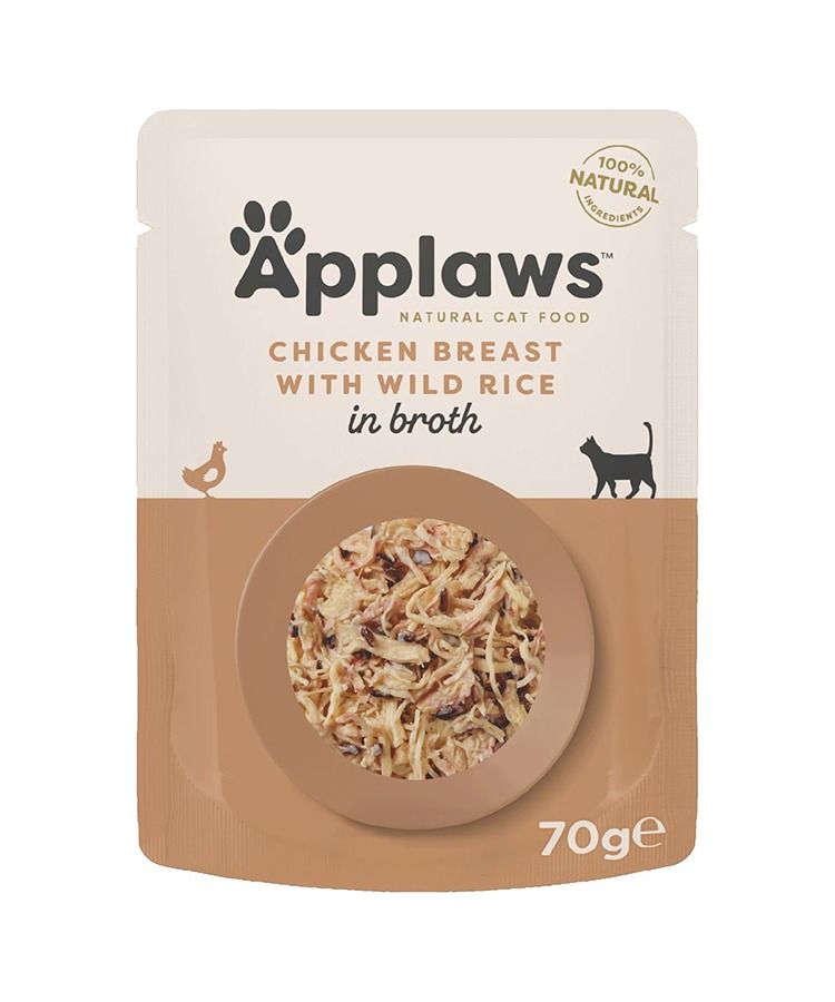 Applaws Chicken with Wild Rice in Broth Wet Cat Food 70g Pouch