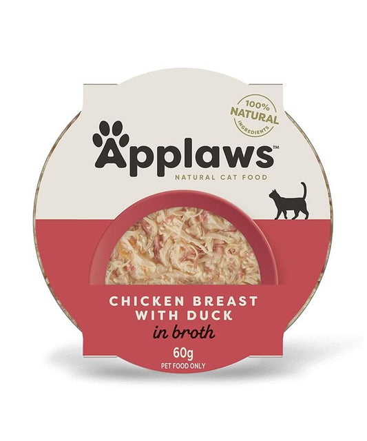 Applaws Chicken Breast with Duck in Broth Wet Cat Food -60g Pot