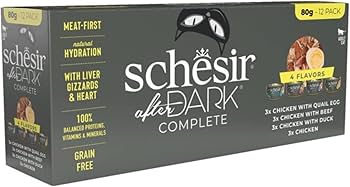 Schesir After Dark Wholefood In Broth Variety Pack For Cat 960g (80g x12 Cans)