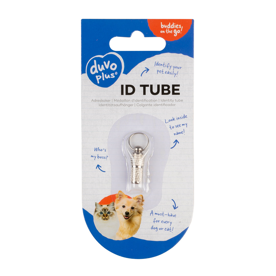 Duvo+ Collar ID Tube - Silver (8 cm)