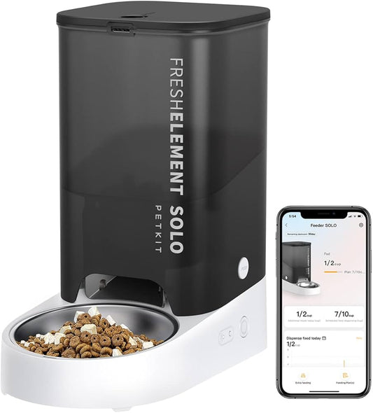 PETKIT SOLO Automatic Feeder with Stainless Steel Bowl - Black