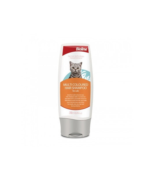 Bioline Multi Coloured Hair Shampoo For Cats - 200ml