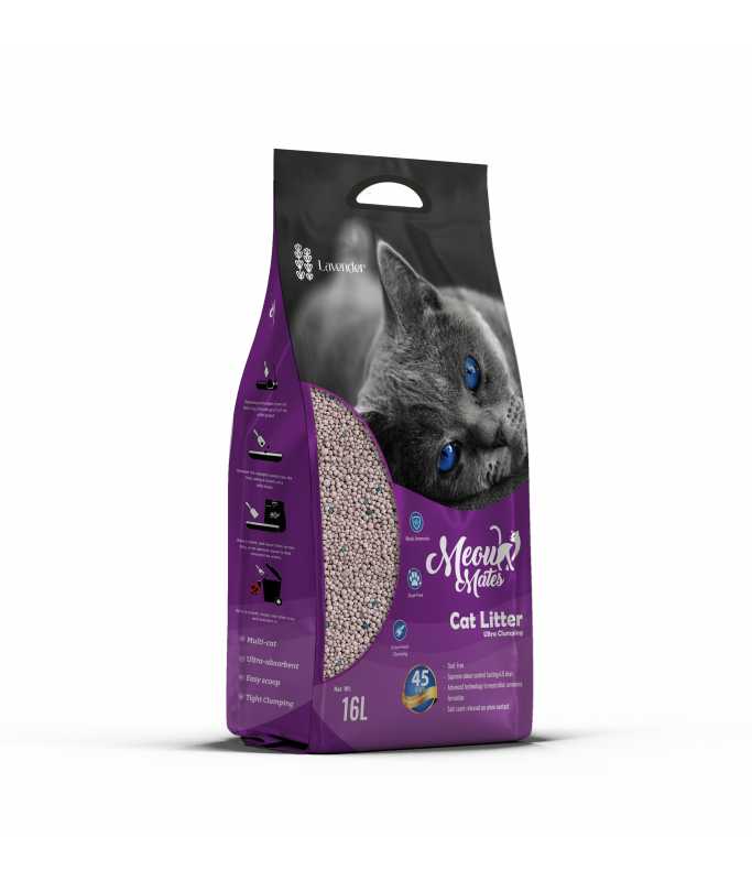 Meow Mates Bentonite Cat Litter - Lavender Scent (10kg)