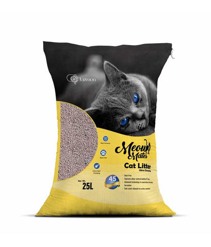 Meow Mates Bentonite Cat Litter - Lemon Scent (10kg)