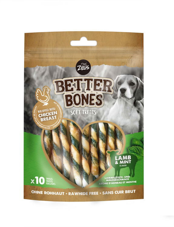 Zeus Better Bones Wrapped Twists - Lamb & Mint (114g)