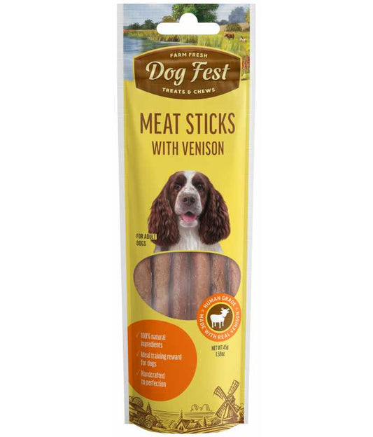 Dog Fest Meat Sticks With Vension For Adult Dogs - 45g