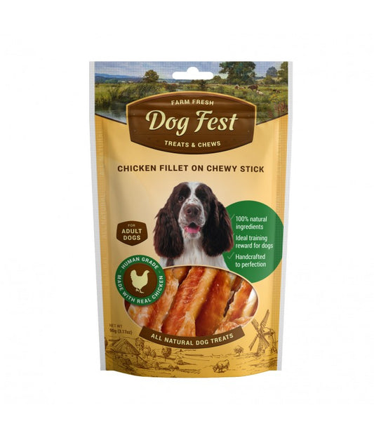 Dog Fest Chicken Fillet On A Chewy Stick For Adult Dogs - 90g