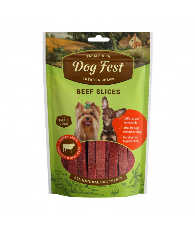 Dog Fest Beef Slices For Mini-Dogs - 55g