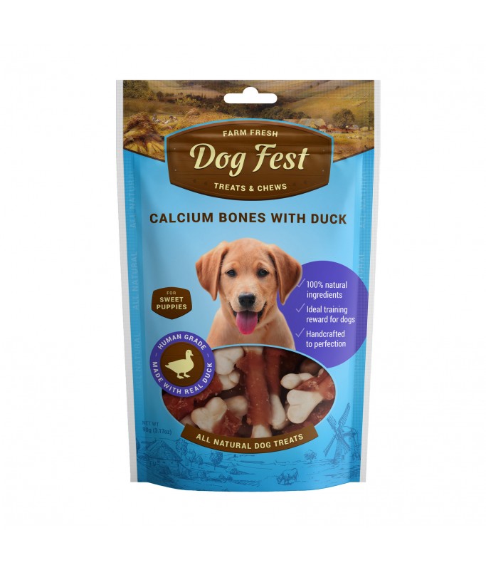 Dog Fest Calcium Bones With Duck For Puppies - 90g