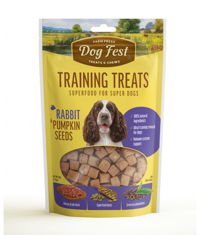 Dog Fest Training Treats Rabbit & Pumpkin Seeds - 90g