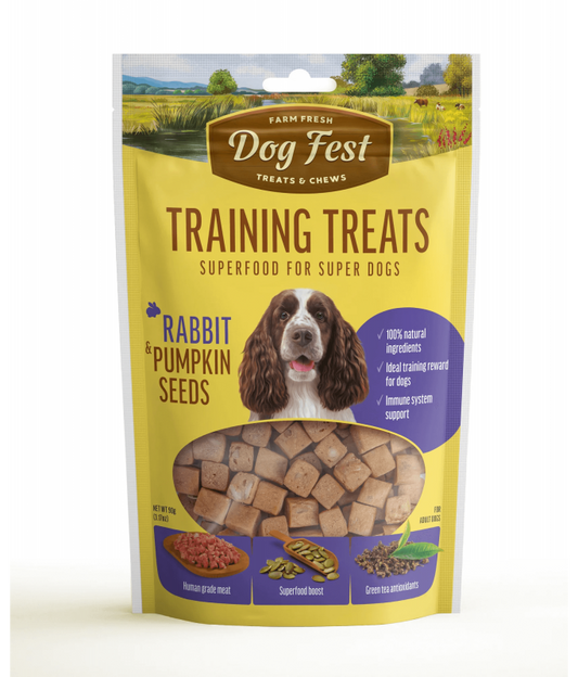 Dog Fest Training Treats Rabbit & Pumpkin Seeds - 90g