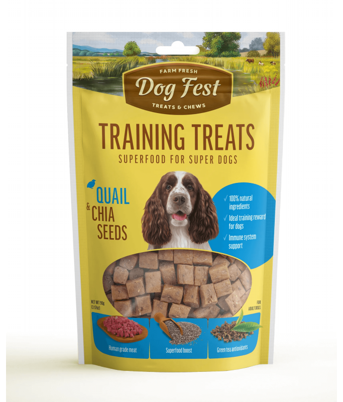 Dog Fest Training Treats Quail & Chia Seeds - 90g