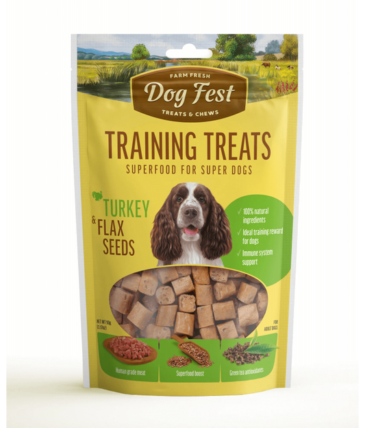 Dog Fest Training Treats Turkey & Flax Seeds - 90g