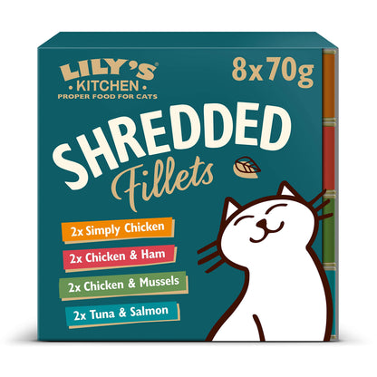 Lily's Kitchen Shredded Fillets Multipack Wet Cat Food 8x70G