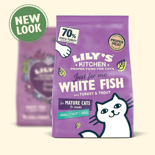 Lily's Kitchen Senior Recipe White Fish with Turkey & Trout Dry Cat Food 800gms